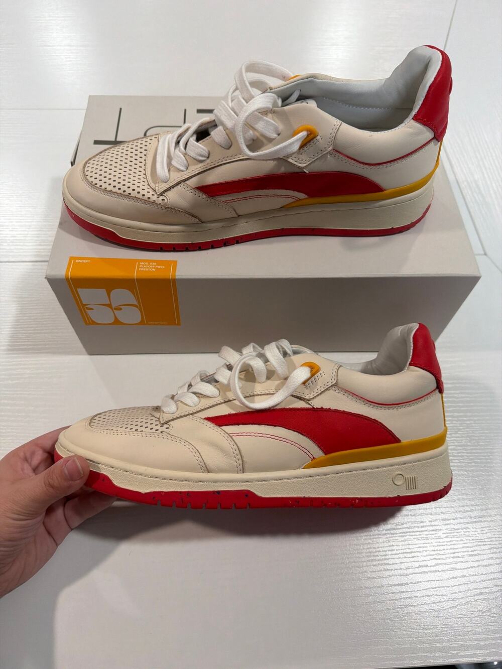 NIB Oncept Preston Sneaker Retro Red Mod. 036 Playoff FW24 Size 10